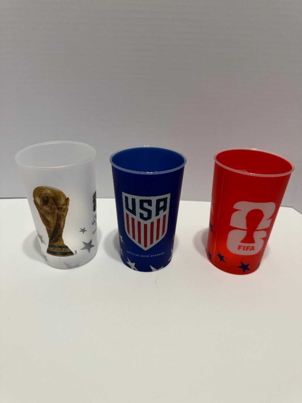 Michelob Ultra FIFA World Cup 2026 USA Trophy Set of 3 PlasticCups - R/W/B